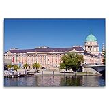 Premium Textil-Leinwand 120 x 80 cm Quer-Format POTSDAM Landtagsneubau und Nikolaikirche, Leinwanddruck von Melanie Viola