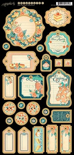 Graphic 45Cafe Parisian Journaling Chipboard, Multicoloured
