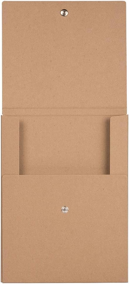 JAM PAPER Vertical Snap Closure Portfolio - 12 1/8 x 9 x 1/2 - Brown Kraft - Sold Individually