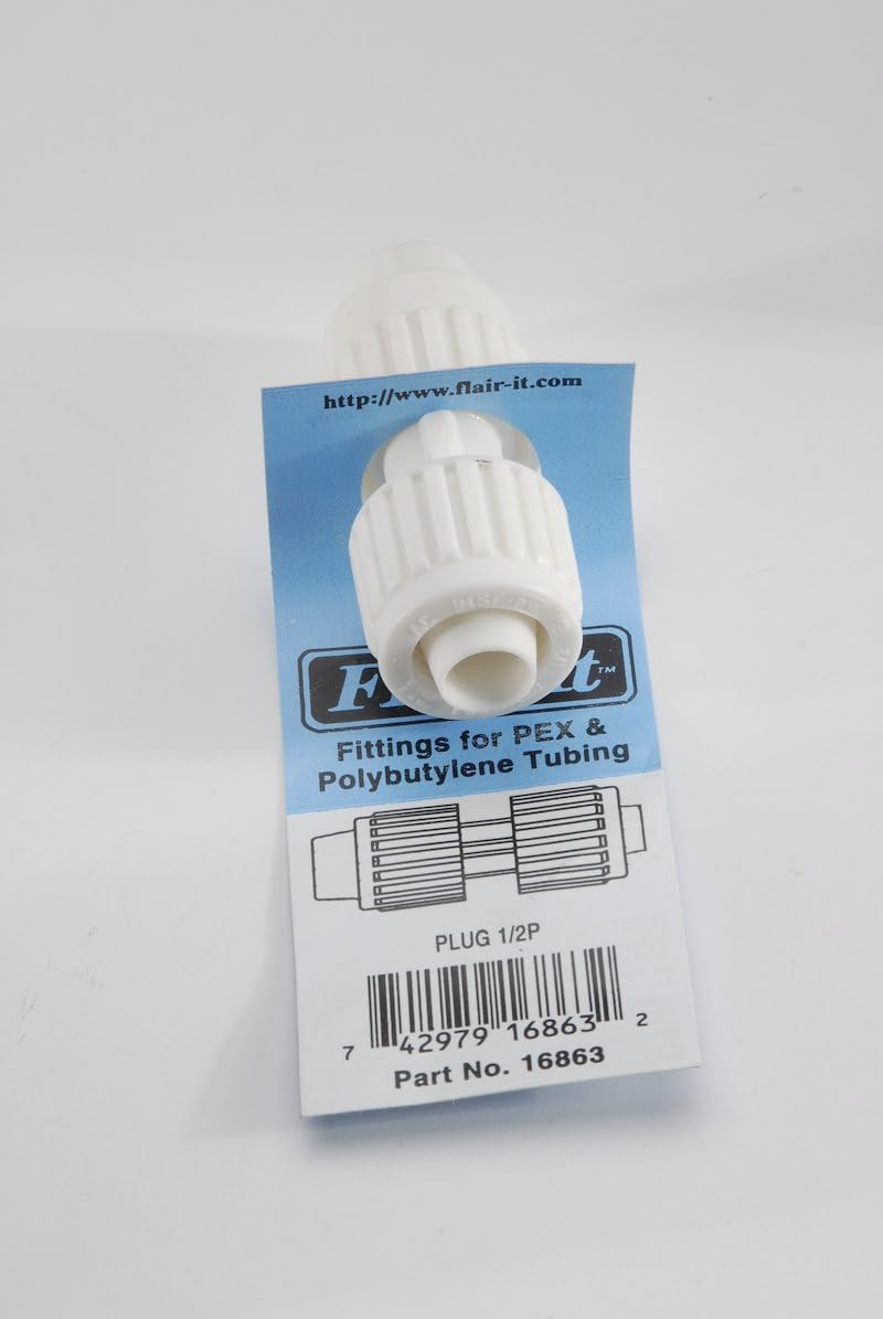 Fitting Plug/Fitting Cap Flair-It 1/2 Inch Plug White Plastic Single With Barcoded