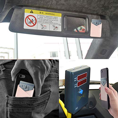 Cell Phone Wallet,Credit Card Holder For Back Of Phone Pocket 3M Adhesive Sticker Card Pouch Sleeve For Iphone/Samsung Galaxy/Sony/Android And Most Smartphones (Pink+Grey) #TOP6