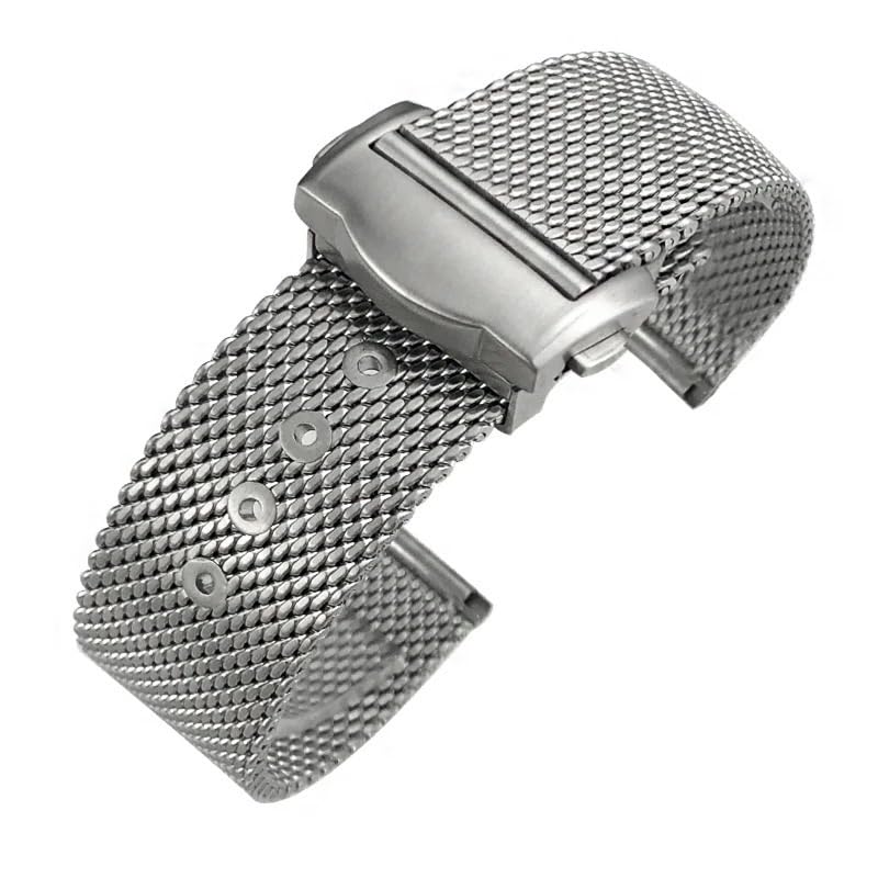 Bracelet de montre en acier inoxydable 316L maille milanaise 19mm élégance premium