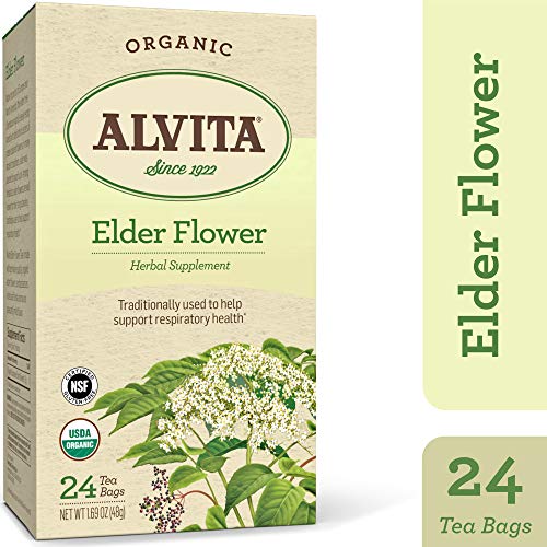 Alvita Organic Elder Flower Herbal Tea - Made With Premium Quality Organic Elder Flowers, And A Delicate Floral Aroma And Mild Flavor, 24 Tea Bags #TOP2