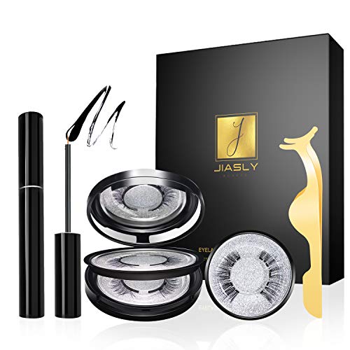 Magnetic Eyelashes Magnetic Eyeliner Kit Magnetic Eyeliner and Lashes Magnetic Eyelashes Kit False Lashes 3D Reusable Lash Liner Extension (3-Pairs)