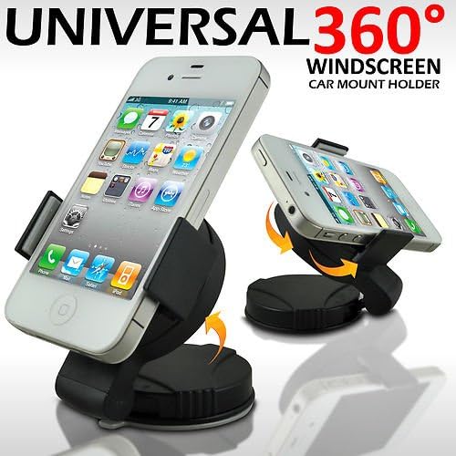 Shelfone Premium 360° Windscreen Mini Car Mount Holder Cradle For Samsung Chat 350