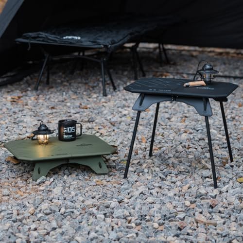 HZGAMER Folding Camp Table, 2 in1 Adjustable Height(16 inch/4 inch) Foldable Camping Desk, Outdoor Camping Table Picnic Table for Cooking, Beach, Hiking, Travel, Fishing, BBQ