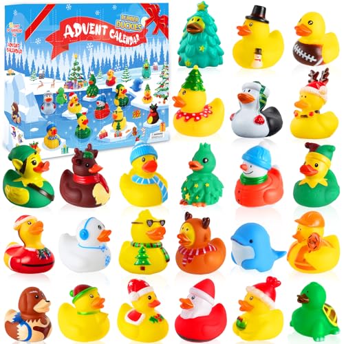 2025 Advent Calendar Christmas Ducks - 24pcs Rubber Duck Vacation