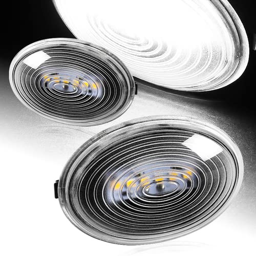 HK5 Pair Clear Lens Front Turn Signal Side Marker Light Lamp Compatible with 2012-2015 Mini Cooper Coupe Roadster R58 R59 & Compatible with 2009-2015 Mini Cooper Convertible R57 (White LED)