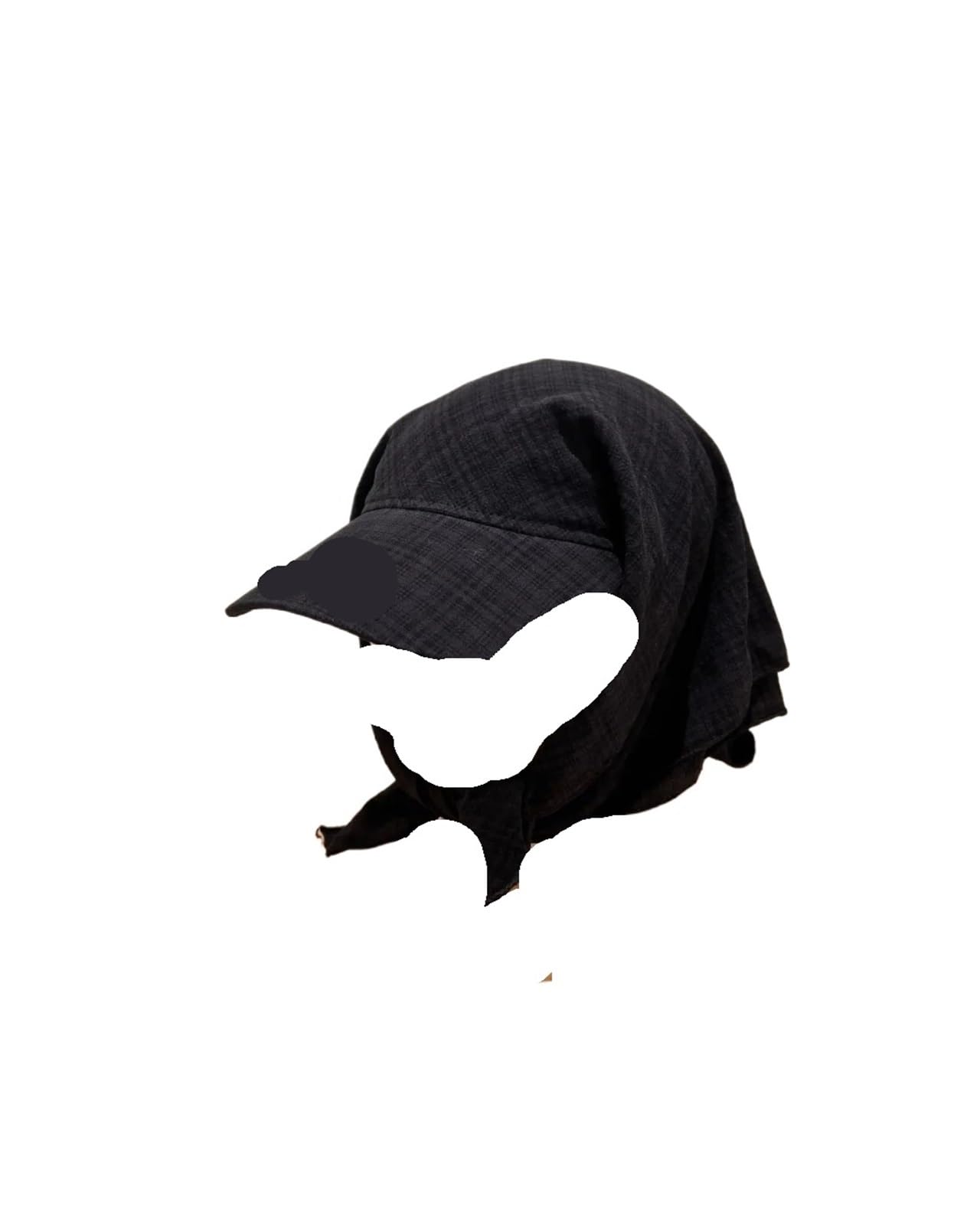 Genérico Sombrero con protección solar for acampar al aire libre, bufanda, protector pequeño y dulce(Black)