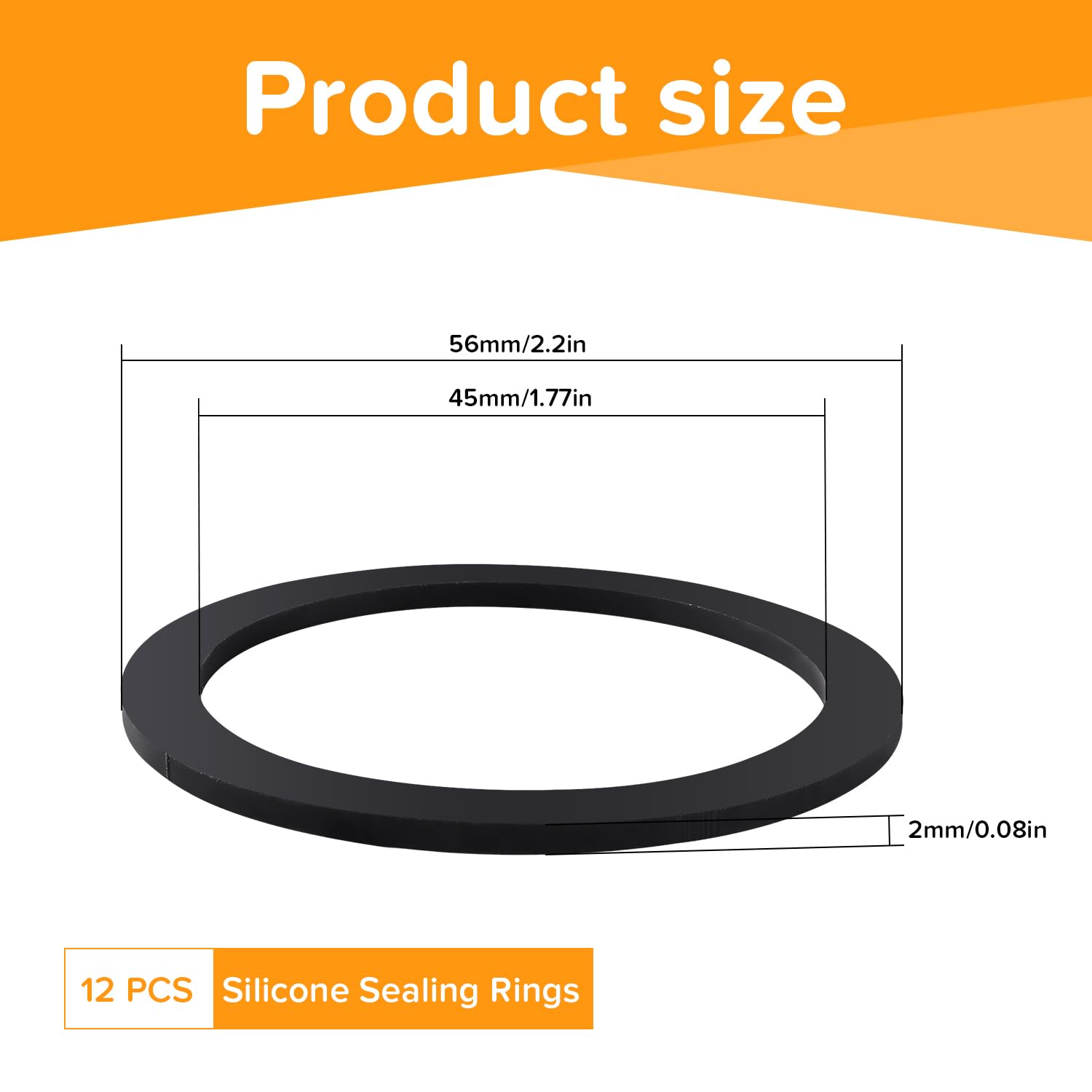 Lyeteung 12 PCS 56x45x2 mm Flat Waste Pipe Sealing Washers - Image 2