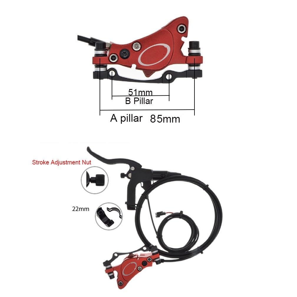 Set di Freni a Disco Idraulici MTB per Bici da 12 Pollici e 14 Pollici Set di comandi per Il Controllo della Potenza dello Scooter per Bici in Lega