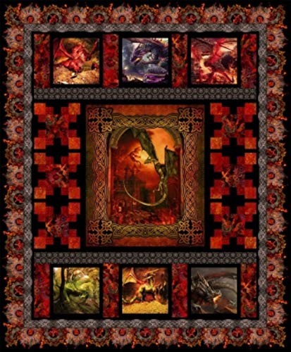 In The Beginning Dragons RED Fury Dragon Quilt Kit