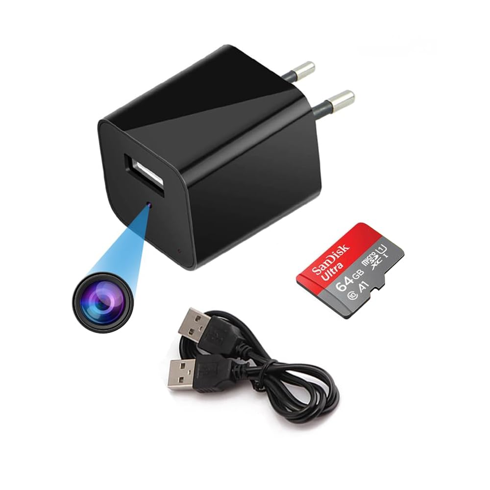 IFITech IFIADPTCAM 1080p USB Charger Type Hidden Camera with 64GB SD Card | Video Audio Recording | Home Security spy Camera | Support Maximum 128GB SD Cards | Ideal for Home/Office Monitoring (B0CQ2QPPWB) Amazon Price History, Amazon Price Tracker