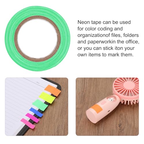Image of PATIKIL Neon Gaffer Cloth Tape, 0.8 Inch x 32.8 Feet Colored Cotton Glow Tape Markers Fluorescent Blacklight Glow in The Dark Reflect Tape Stickers for Party Decorations, Green