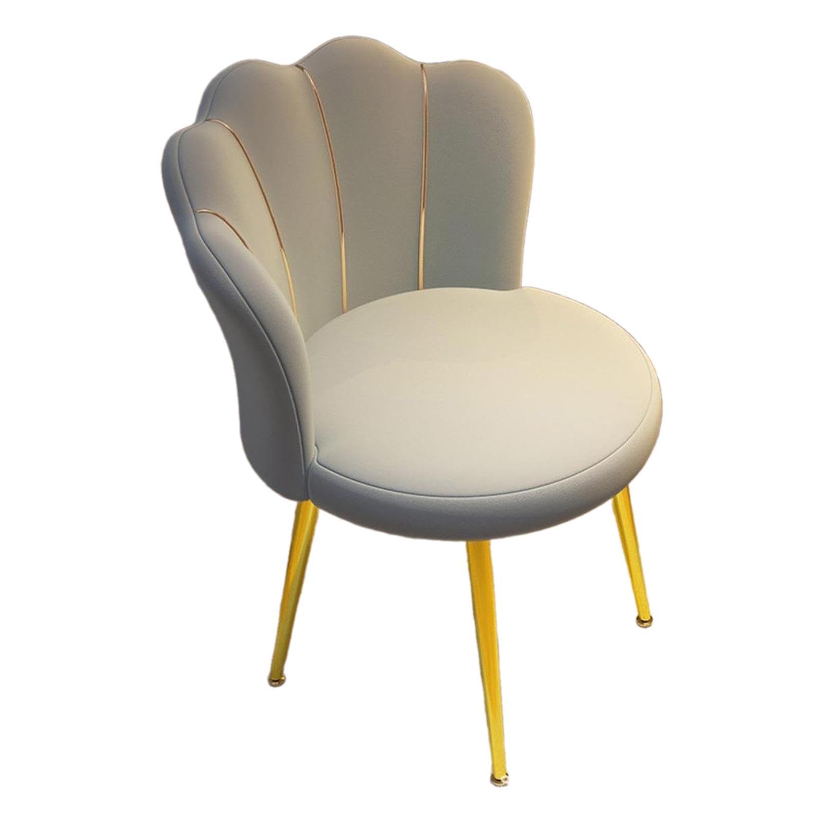 Vanity Chair with Metal Legs Side Chair Soft Living Room Chair with Backrest Gray|Home & Garden| Furniture| Chairs-image-41
