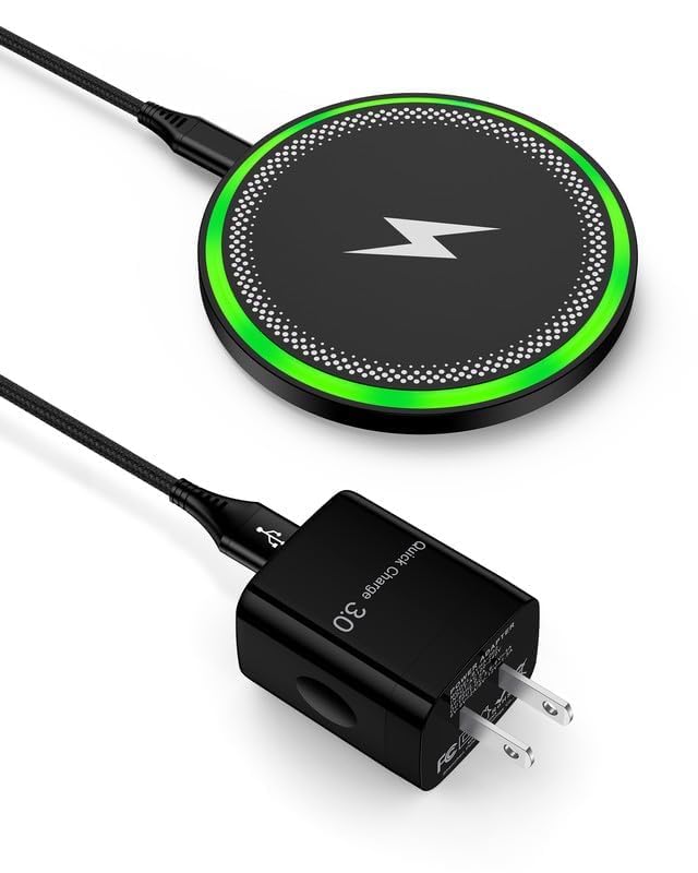 Wireless Charger Samsung S26, 15W Android Wire Less Charging Pad for Galaxy S25 Ultra S25+ S24, Fast Charging Station with Block for Google Pixel 10 Pro XL/9a Android iPhone 17 16 Cargador inalámbrico