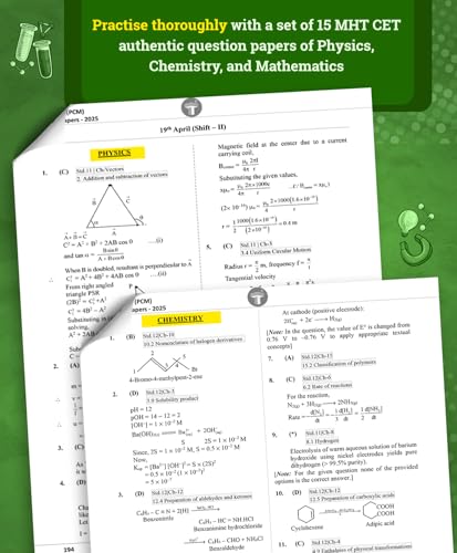 Image of MHT CET Solved Papers for 2026 Exam | MHT-CET Physics, Chemistry & Maths (PCM) Previous Year Questions Papers (PYQ) - 2025 | Includes All 15 Set of ... Score Card & Smart Key (Exam Experts)