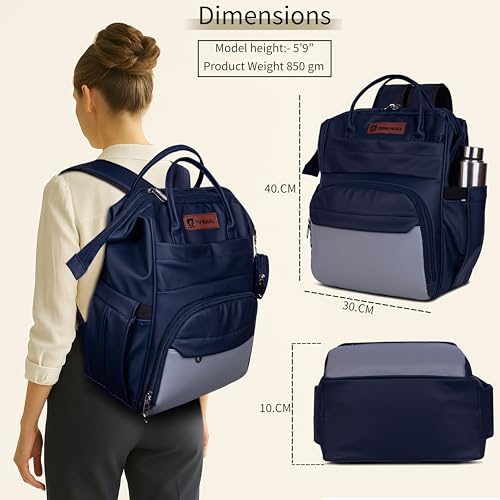 Image of Diaper Bag for Mothers | 30L Waterproof Maternity Bag with Multi Compartments, Insulated Bottle Pockets & Ultra Vegan Leather