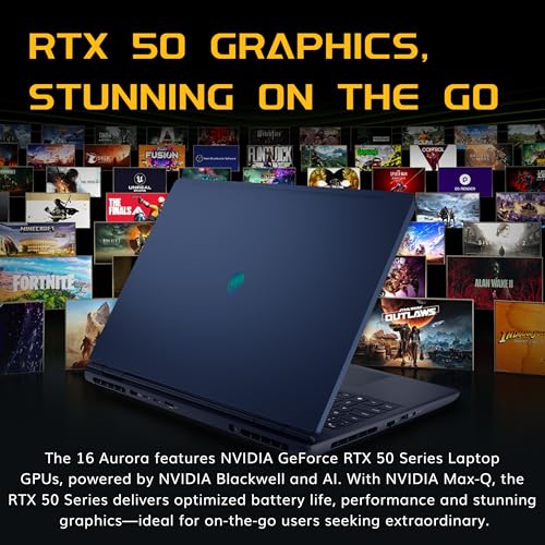 Image of Dell Alienware Aurora 16 16 inch WQXGA 120Hz Gaming Laptop, Intel Core 7 240H, 64GB DDR5, 5TB Storage(4TB SSD+1TB Docking Station Set), NVIDIA GeForce RTX 5050, Backlit Keyboard, Win 11 Pro, Indigo