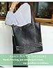 LaRechor Damen Handtasche Shopper Tasche mit Nieten PU Leder Damentasche Schultertasche zum Reise Arbeit Uni (Schwarz) #5