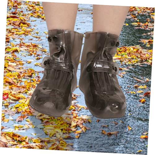 Par de cubre zapatos reutilizables para lluvia para hombres y mujeres, fáciles de usar para actividades al aire libre y clima húmedo miniatura 3