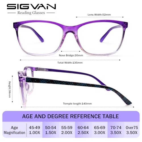 Image of SIGVAN Ladies Reading Glasses Blue Light Blocking Spring Hinge Fashion Pattern Print Eyeglasses for Women