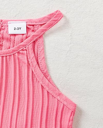 Image of Weebaby Toddler Girl Clothes Baby Summer Outfits Sleeveless Halter Top Ruffle Short Set Cute Kids Clothes Girls