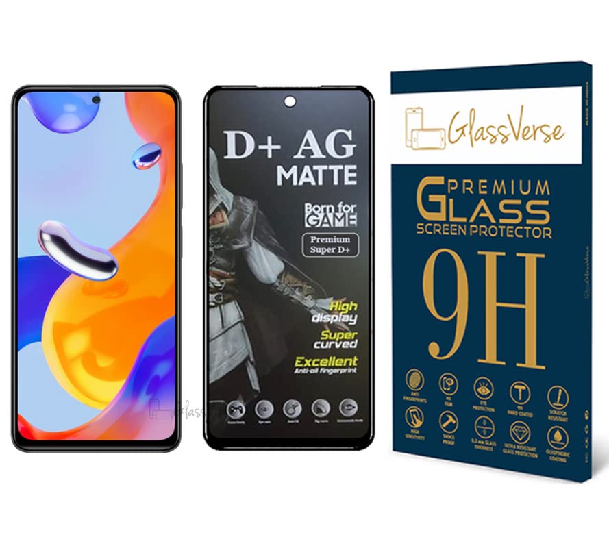GlassVerse D+ Tempered Glass Matte Screen Protector With 18H Hardness For Redmi Note 11 Pro 5G(Pack Of 1)With Free Installation Kit. Full Screen Coverage. If Received Damaged-6.67 Inch