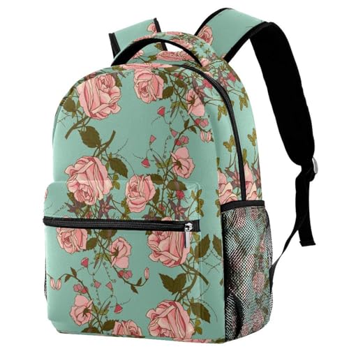 Sac à dos pour l'école au motif de plantes vertes et feuilles