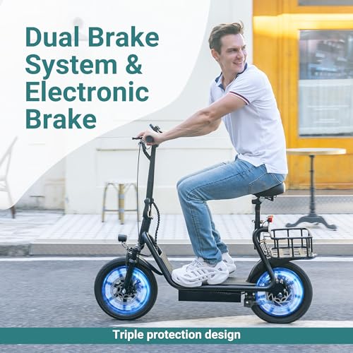 NAVIC Electric Scooter with Dual Suspension, 8.5”/10″