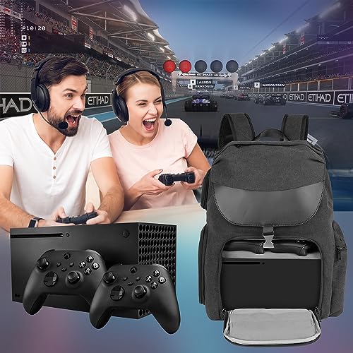 Timoxi Xbox Travel Backpack Compatible with Xbox Series X/ S , Xbox Series X Carrying Case Game Stor