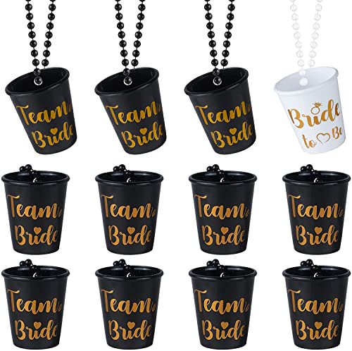 JUSTOTRY 12 Stück Bride to Be Becher Tasse für Bachelorette Party- Weiß Braut und Schwarz Team Bride für Junggesellenabschied Frauen JGA Frauen Dekoration