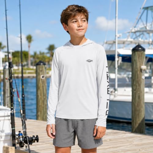 Image of Palmyth Boys Fishing Shirt UPF 50+ Youth Long Sleeve Shirts with Hooded