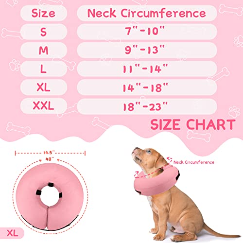 Image of Supet Inflatable Dog Cone Collar Alternative After Surgery, Dog Neck Donut Collar Recovery E Collar to Stop Licking, Soft Dog Cone for Medium Large Dogs