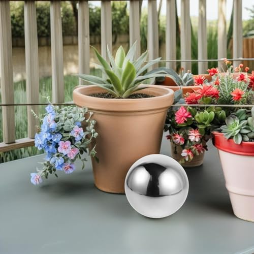 Esfera de acero inoxidable para jardín resistente a la lluvia que no pierde el brillo 6