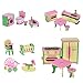 MagiDeal 4 Set Di Casa Bambola Miniatura Stanza Bagno Cucina Mobili Accessori Giochi Bambini Legno