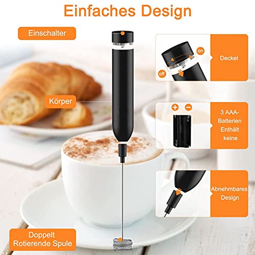 Melkopschuimer, Melkopschuimer, Melkklopper, Elektrische Melkopschuimer Handheld Roestvrij Staal ABS Multifunctionele Draagbare Mini-melkschuimer voor Keuken - Image 7