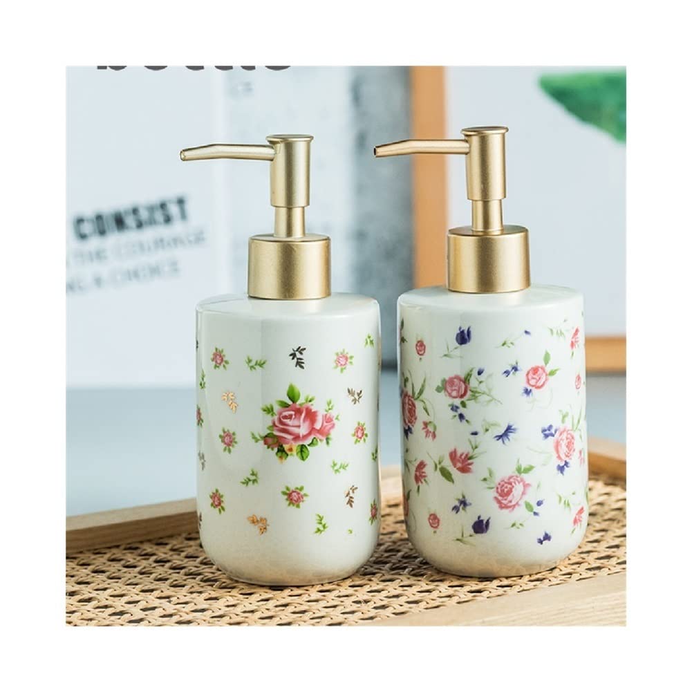 Spenderflasche for Shampoo und Duschgel, Rosenblüten-Dekor