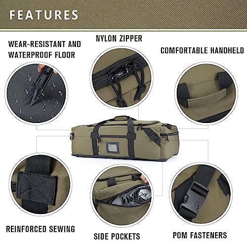 86l Large Duffel Bag For Travel, Gym & Sports - Water Repellent Polyester, Hidden Straps, Shoe Compartment - Perfect Luggage Duffle Bag Or Backpack For Men & Women - Image 4