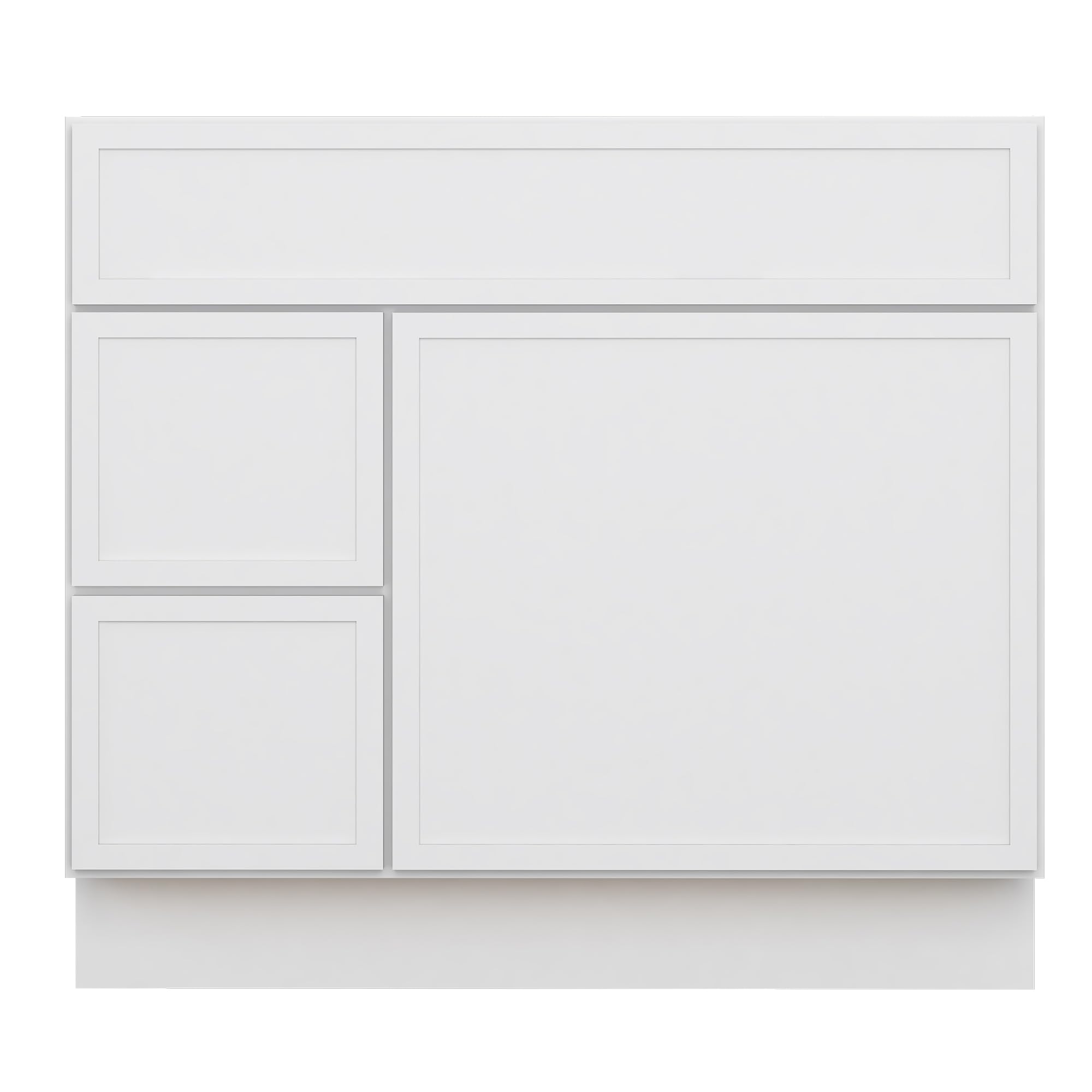 Vanity Art 36 Inch Bathroom Vanity Base Cabinet with Soft-Closing Door, Single Vanity Cabinet 2 Side Dove-Tailed Drawers, Floor Mount Storage Cabinet