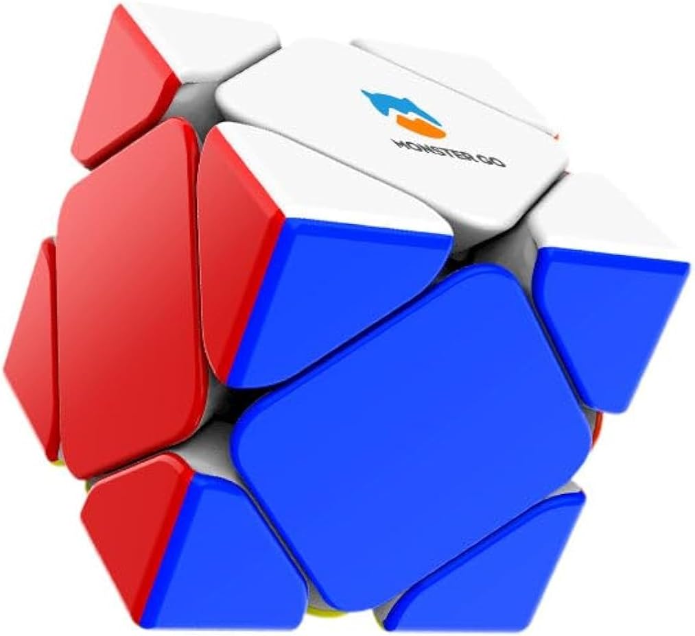Monster Go by Gan MG Skewb Stickerless Cube, Perfect for Beginners, Rubik's Cube, Screen free Brain Teaser Game Puzzle, Mental Fitness, IQ Puzzle, Stress Relief, Travel Toys, Gift for Kids