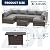 VONZOY Patio Furniture Set with 43" Fire Pit Table, 8pcs Outdoor Sectional Sofa Set Heavy Duty Wicker Furniture Set with 2 Waterproof Covers