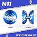 MAGICYOYO N11 Professional Yoyo Unresponsive Yo-yo for Intermediate Advanced, Alloy Aluminum Yoyo Toy with 6 Yoyo Strings, Bag, Glove (Blue & Sliver)