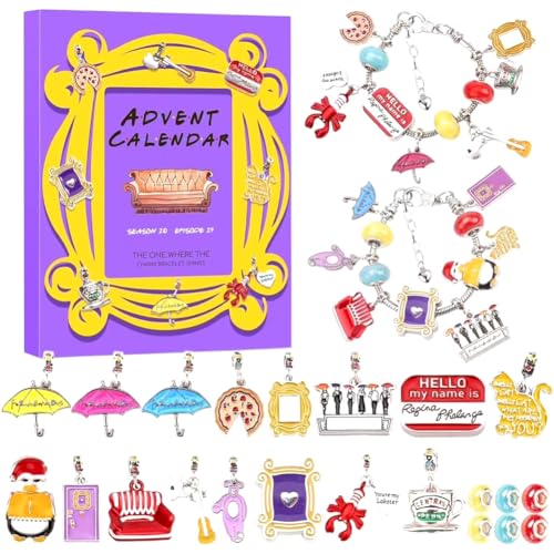 ANNJUC Calendario de Adviento, pulsera de cuentas regresivas de Navidad, para mujeres y niñas