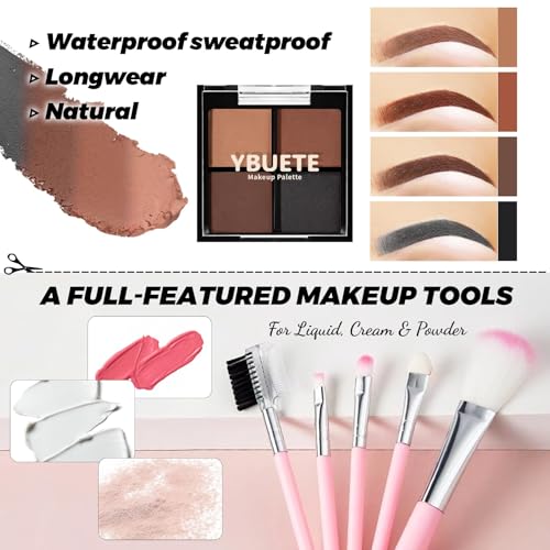 YBUETE Makeup Kit for Teens Girls Women, Travel Portable Makeup Present Set for Beginners & Professionals, Cosmetic Bundle Include Foundation Eyeshadow Palette Lipstick Eyeliner Mascara