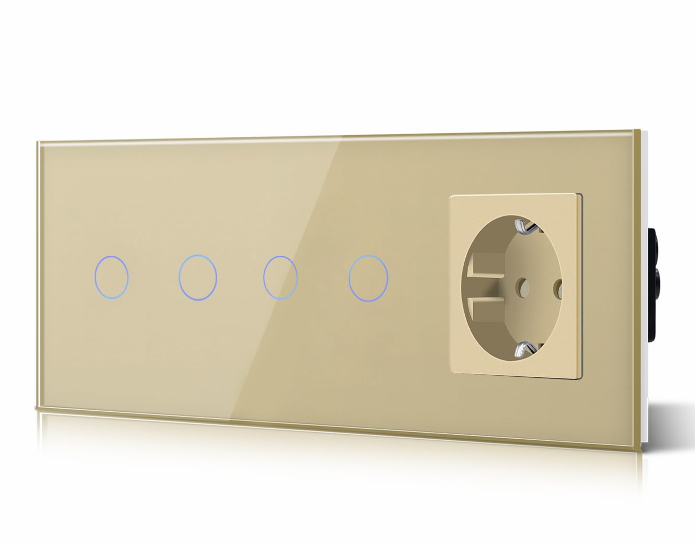 BSEED Interruptor táctil y enchufe pared,Toma de corriente con USB C,Panel de Vidrio con pulsador LED,Sin Función Wifi,1 Gang 1 Vía+1 Enchufe USB/Tipo C,157mm Negro — view 52