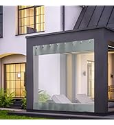 HIYOUGO Outdoor Clear Panel Curtain, Clear Tarp Panel, Vinyl Patio Enclosure, Heavy Duty Waterpro...