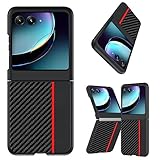 hülle custodia per motorola razr4 cover fibra carbonio,textured pelle sottile custodie bumper case per motorola razr 40 ultra(3)