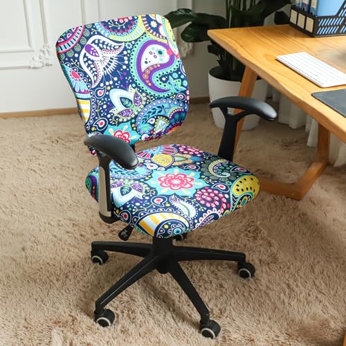 Image of FORCHEER Desk Chair Cover, Stretch Office Chair Covers Two Piece for Split Office Chair Stretchable