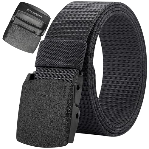 Men’s Tactical Nylon Belt Adjustable No-Metal Buckle, Quick Release, Airport Friendly, Work & Outdoor Use
